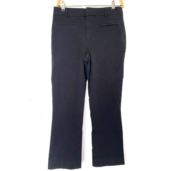 Maeve By Anthropologie Black Straight-Leg Cropped Pants Size 6 - Picture 1 of 9